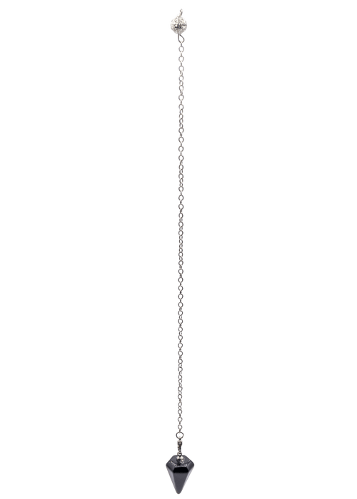 Black Agate Crystal Pendulum